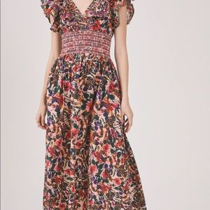 Something Navy Natalie Smocked Midi Dress